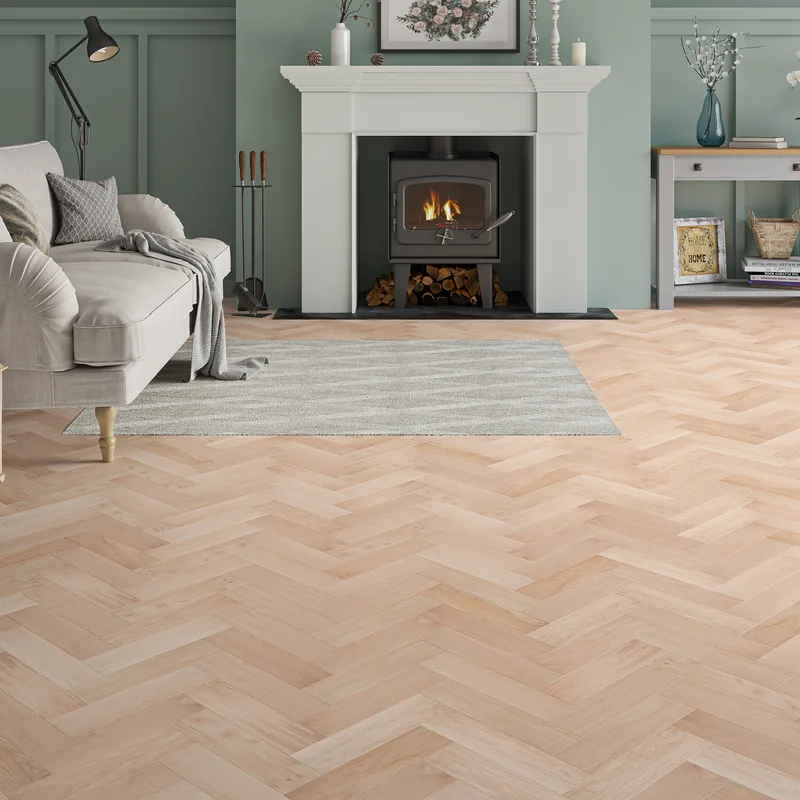 Wood Flooring Kent Select Herringbone 300 x 80 10/3mm Engineered Wood Flooring Canvas Oak ESH103-1