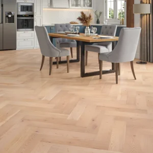 Wood Flooring Kent Select Herringbone 600 x 125 15/4mm Engineered Wood Flooring Clear Oak ESH154L-3