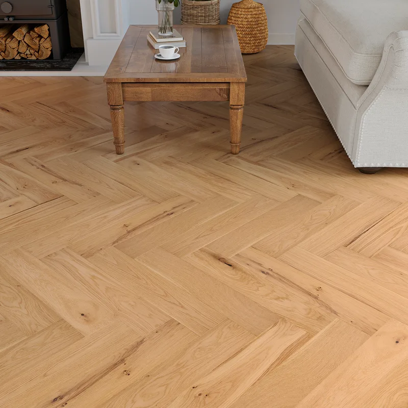 Wood Flooring Kent Select Herringbone 600 x 125 15/4mm Engineered Wood Flooring Garden Room Oak ESH154L-1 - Image 3