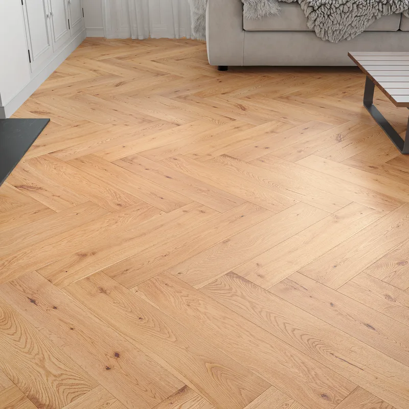 Wood Flooring Kent Select Herringbone 600 x 125 15/4mm Engineered Wood Flooring Hallway Oak ESH154L-2 - Image 3