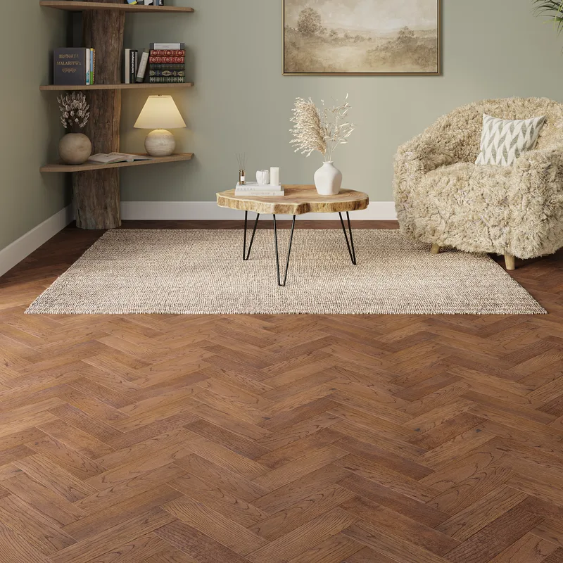 Wood Flooring Kent Select Herringbone 300 x 80 10/3mm Engineered Wood Flooring Manor Oak ESH103-9
