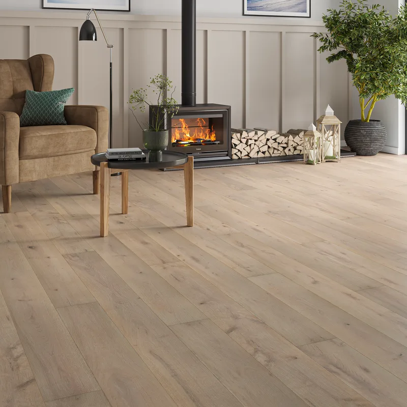 Wood Flooring Kent Rustic Plank 1900 x 190 14/3mm Engineered Wood Flooring Pale Slate Oak ER1919143-8