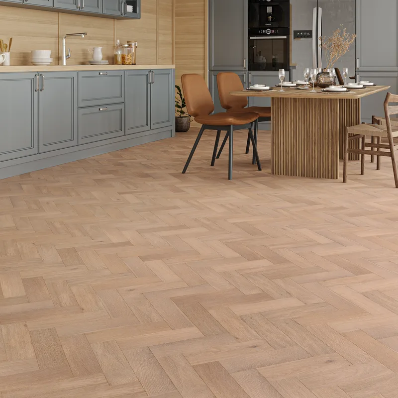 Wood Flooring Kent Select Herringbone 300 x 90 14/3mm Engineered Wood Flooring Silver Fog Oak ESH143-2