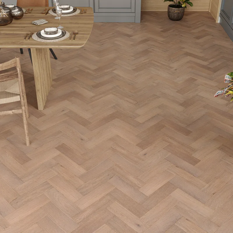 Wood Flooring Kent Select Herringbone 300 x 90 14/3mm Engineered Wood Flooring Silver Fog Oak ESH143-2 - Image 3