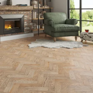 Wood Flooring Kent FSC Rustic Herringbone 400 x 90 15/4mm Engineered Wood Flooring Smoked Ember Oak EFRH154-1