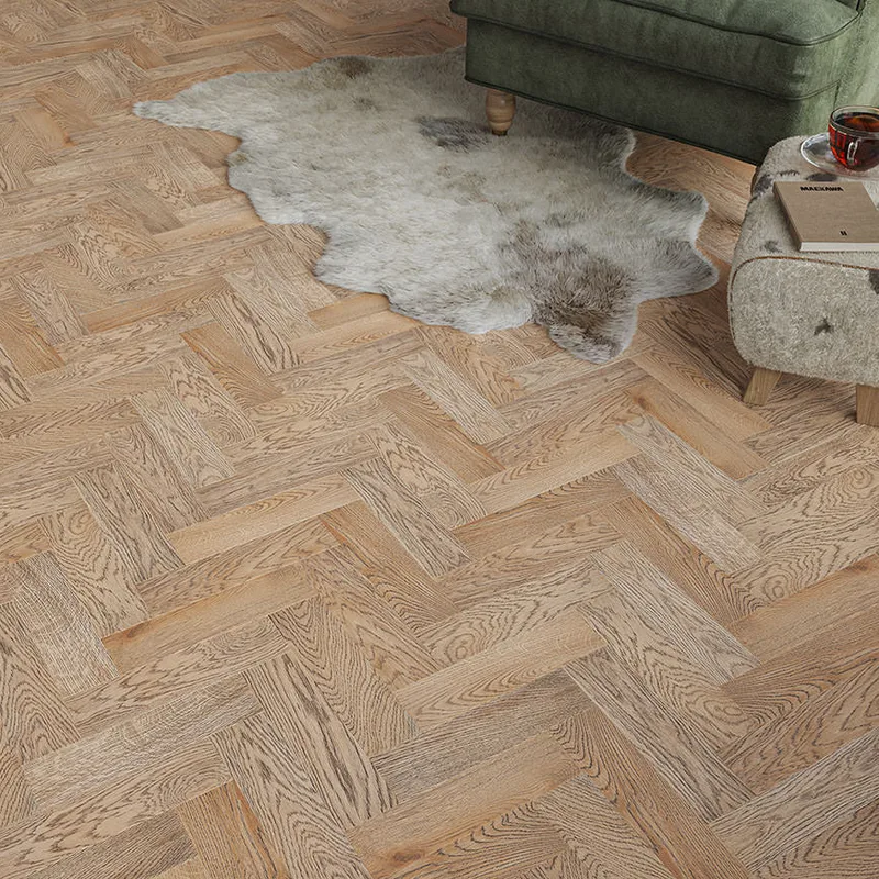 Wood Flooring Kent FSC Rustic Herringbone 400 x 90 15/4mm Engineered Wood Flooring Smoked Ember Oak EFRH154-1 - Image 3