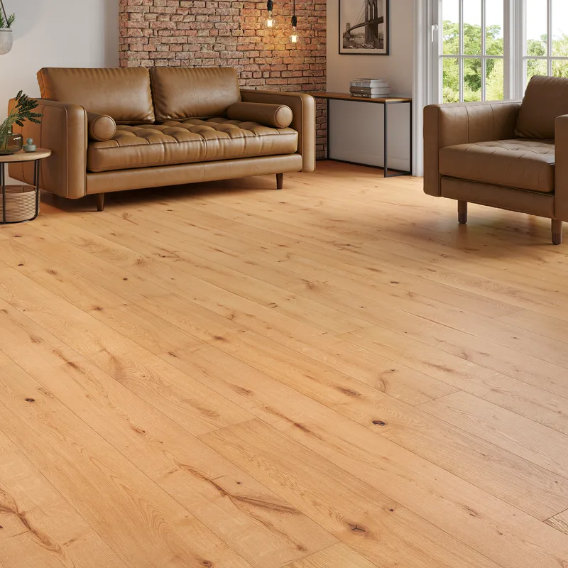 Wood Flooring Kent Rustic Plank 1900 x 190 14/3mm Engineered Wood Flooring Woodland Brushed Oak ER1919143-9