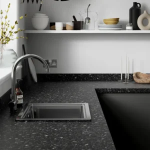 Wilsonart Laminate Worktops Black Slate Round Edge Upstand 3000 x 90 x 12mm
