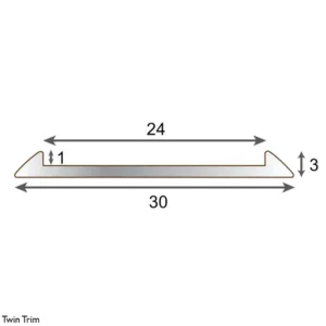 Woodpecker Stratex® LVT Flooring Trims Twin Profile Silver 1.8m