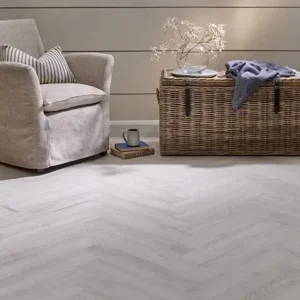 Woodpecker Weymouth 6mm Rigid Core LVT Floor Seamist Oak Herringbone