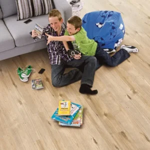 Elka Toasted Oak 12mm laminate flooring shown in a room setting