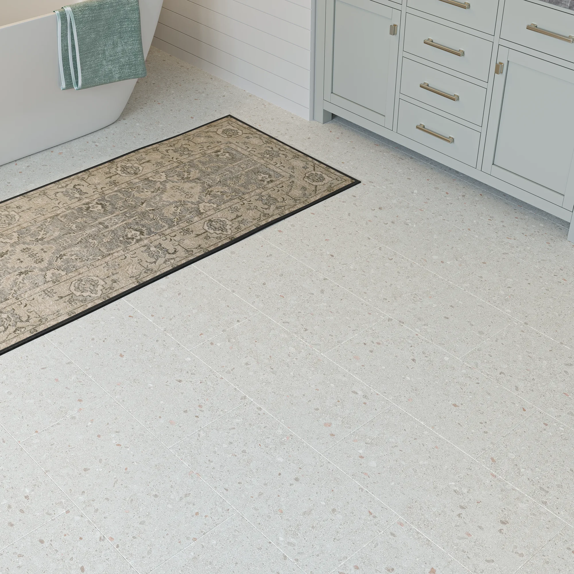 Wood Flooring Kent Folkestone White Terrazzo 6.5mm Luxury Vinyl Tile Flooring